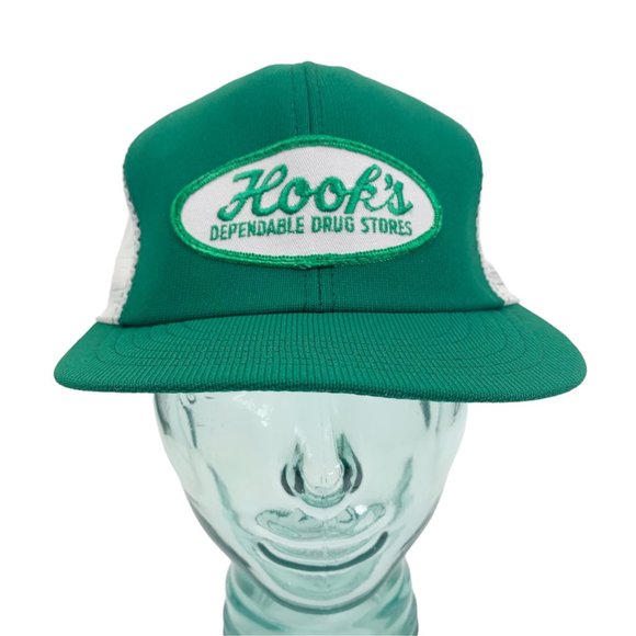 Vintage Hooks Drug Store Trucker Hat Cap Patch Mesh Snapback M to L Pharmacy USA - Picture 9 of 9